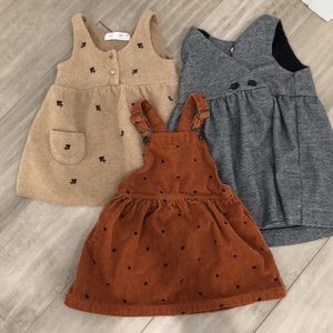Used Zara toddler dresses. Brown/beige Sz 18-24 mths/houndstooth 2-3 yrs.